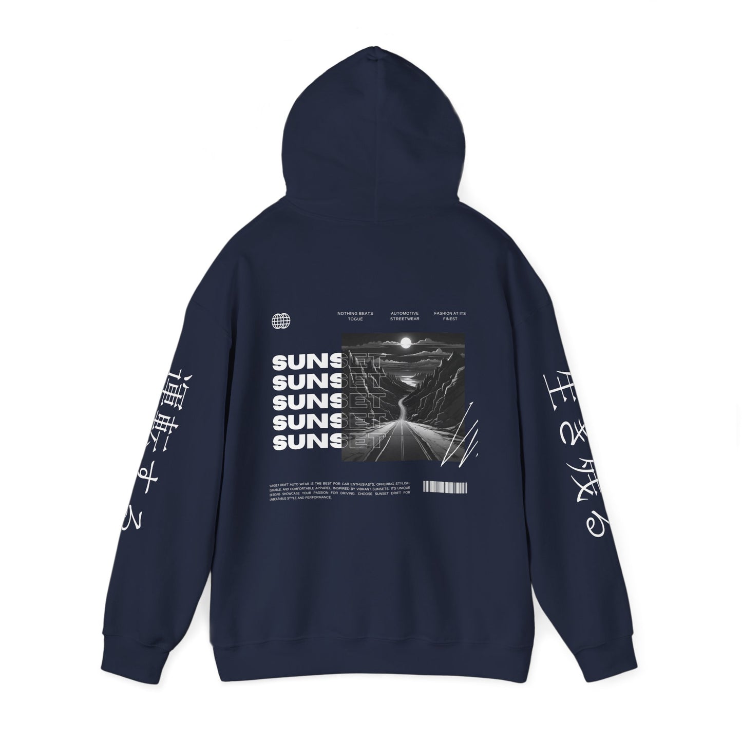 Monotone Canyon Road Car Enthusiast Hoodie Sweatshirt, Pullover Sweater Gift for Drivers, Scenic Highway Apparel, Desert Landscape Jumper,