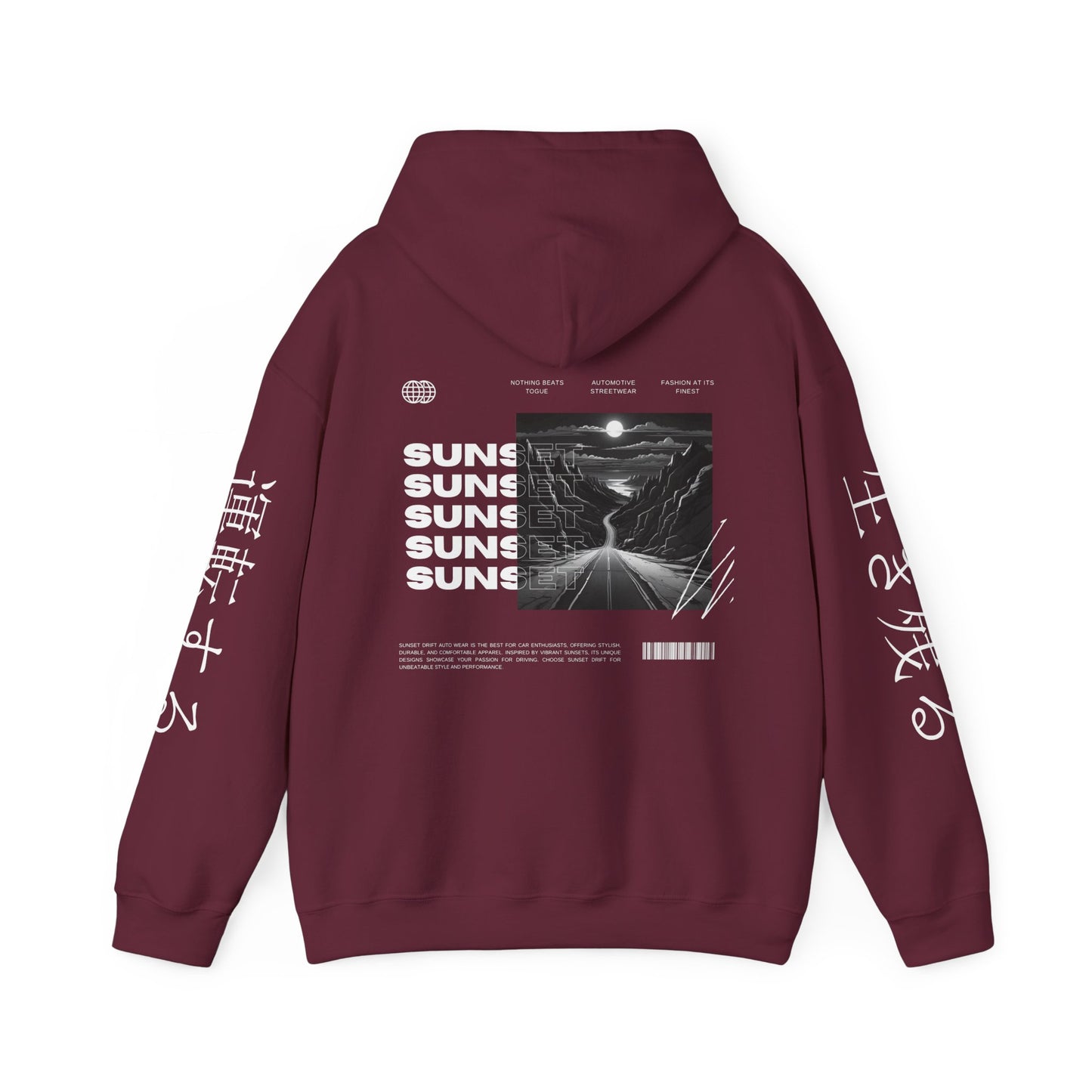 Monotone Canyon Road Car Enthusiast Hoodie Sweatshirt, Pullover Sweater Gift for Drivers, Scenic Highway Apparel, Desert Landscape Jumper,