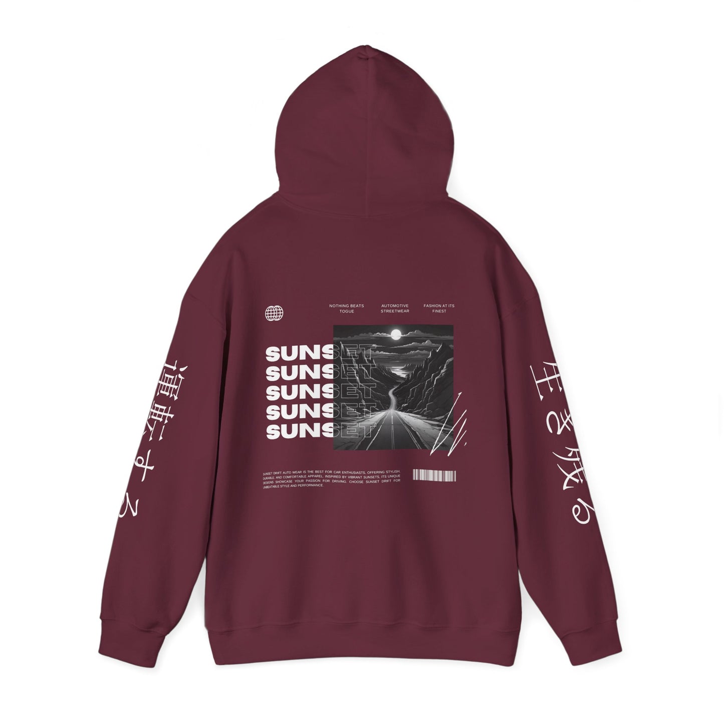 Monotone Canyon Road Car Enthusiast Hoodie Sweatshirt, Pullover Sweater Gift for Drivers, Scenic Highway Apparel, Desert Landscape Jumper,