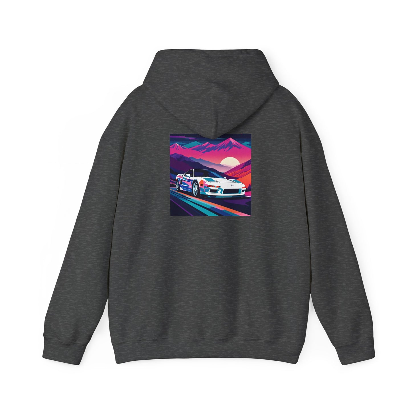 Sunset Drift Hooded Sweatshirt Synthwave Acura NSX