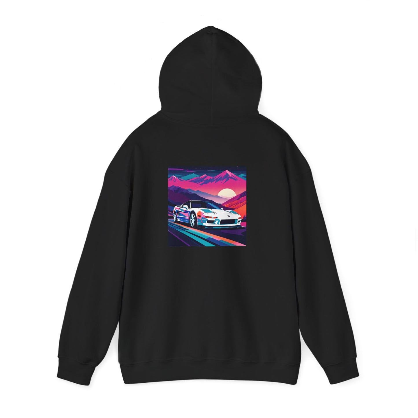 Sunset Drift Hooded Sweatshirt Synthwave Acura NSX