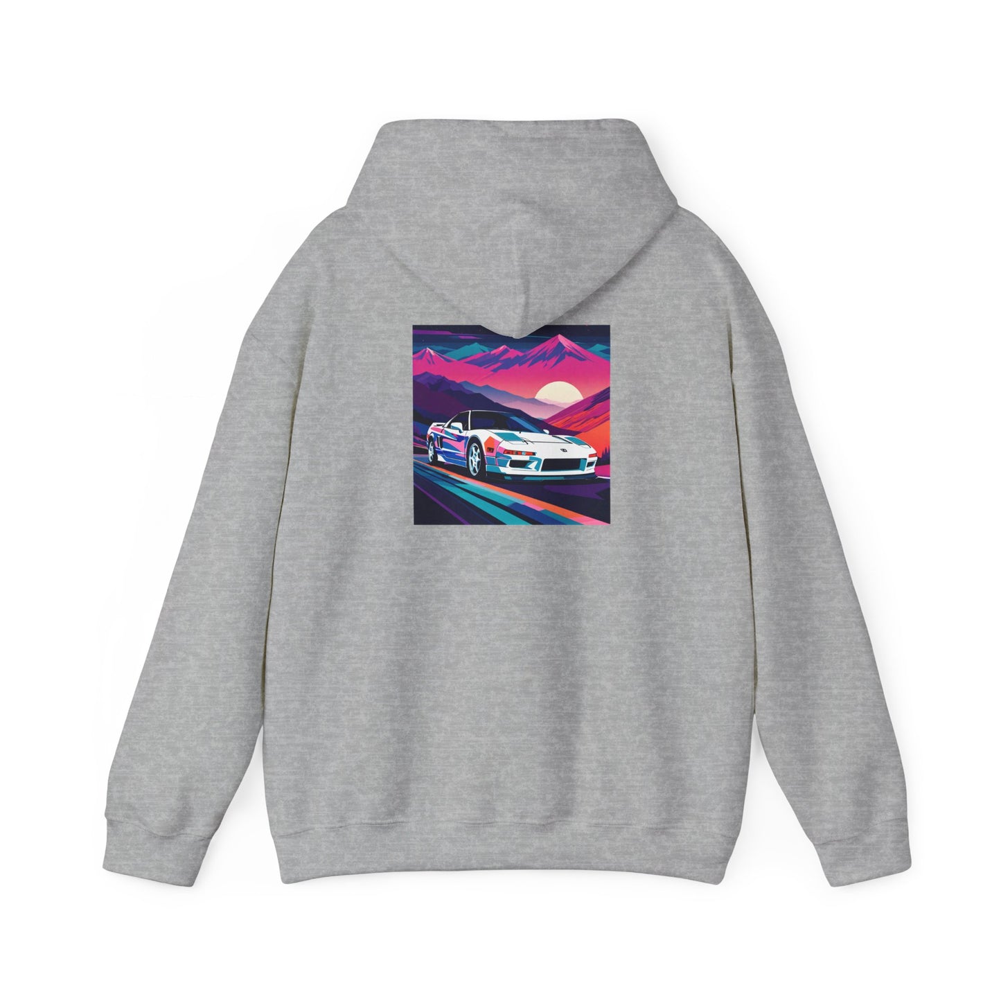 Sunset Drift Hooded Sweatshirt Synthwave Acura NSX