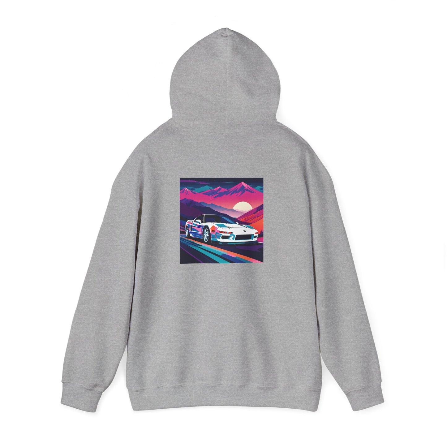 Sunset Drift Hooded Sweatshirt Synthwave Acura NSX