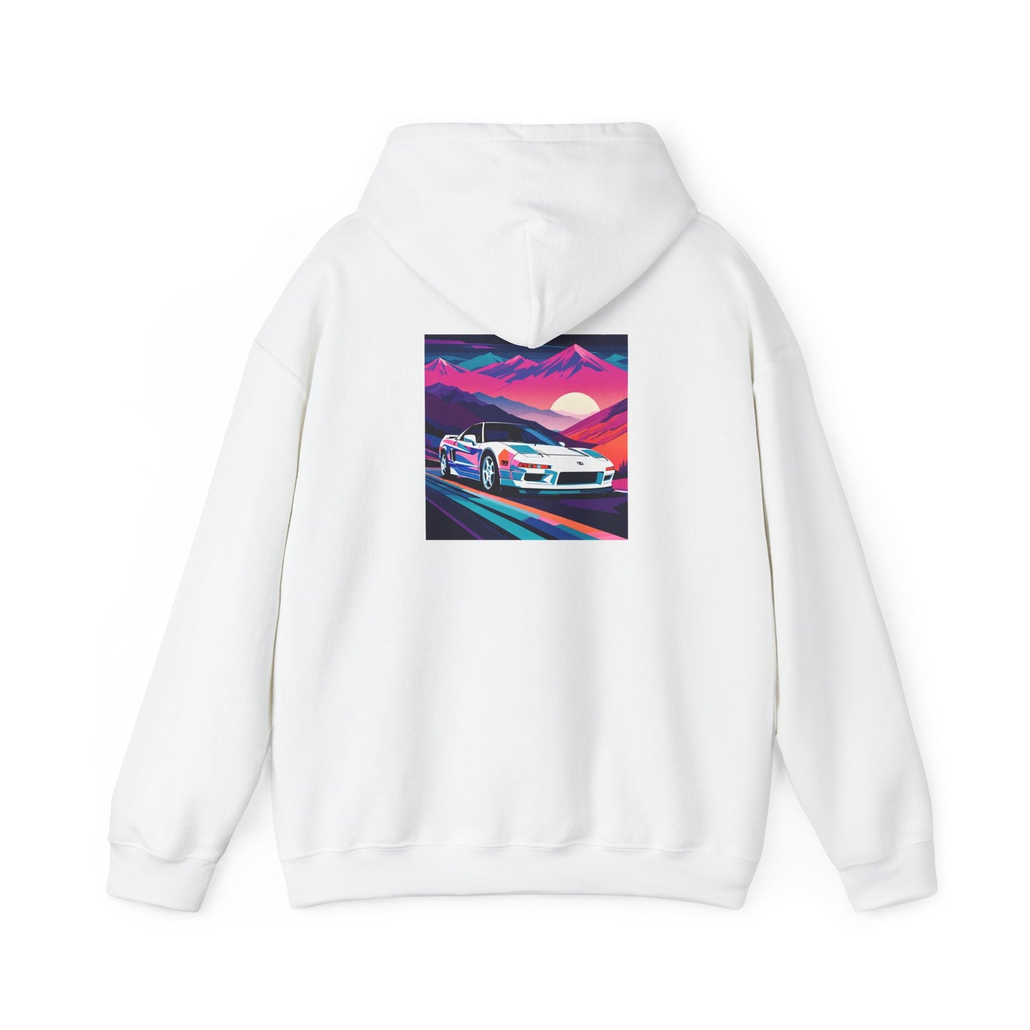 Sunset Drift Hooded Sweatshirt Synthwave Acura NSX