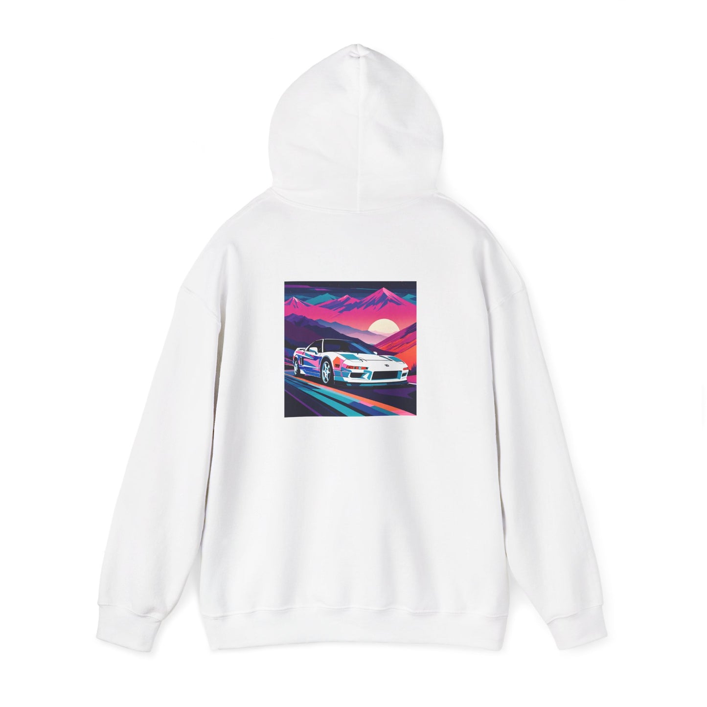 Sunset Drift Hooded Sweatshirt Synthwave Acura NSX