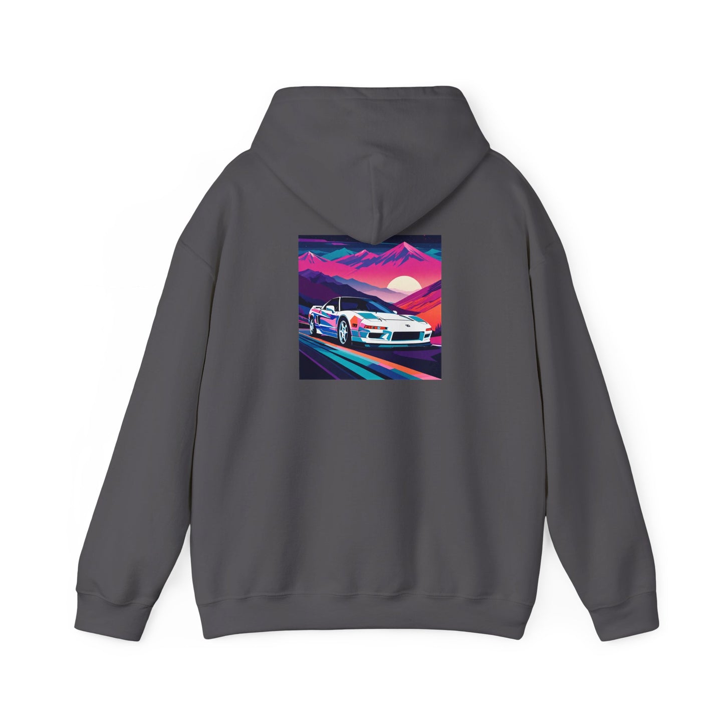 Sunset Drift Hooded Sweatshirt Synthwave Acura NSX
