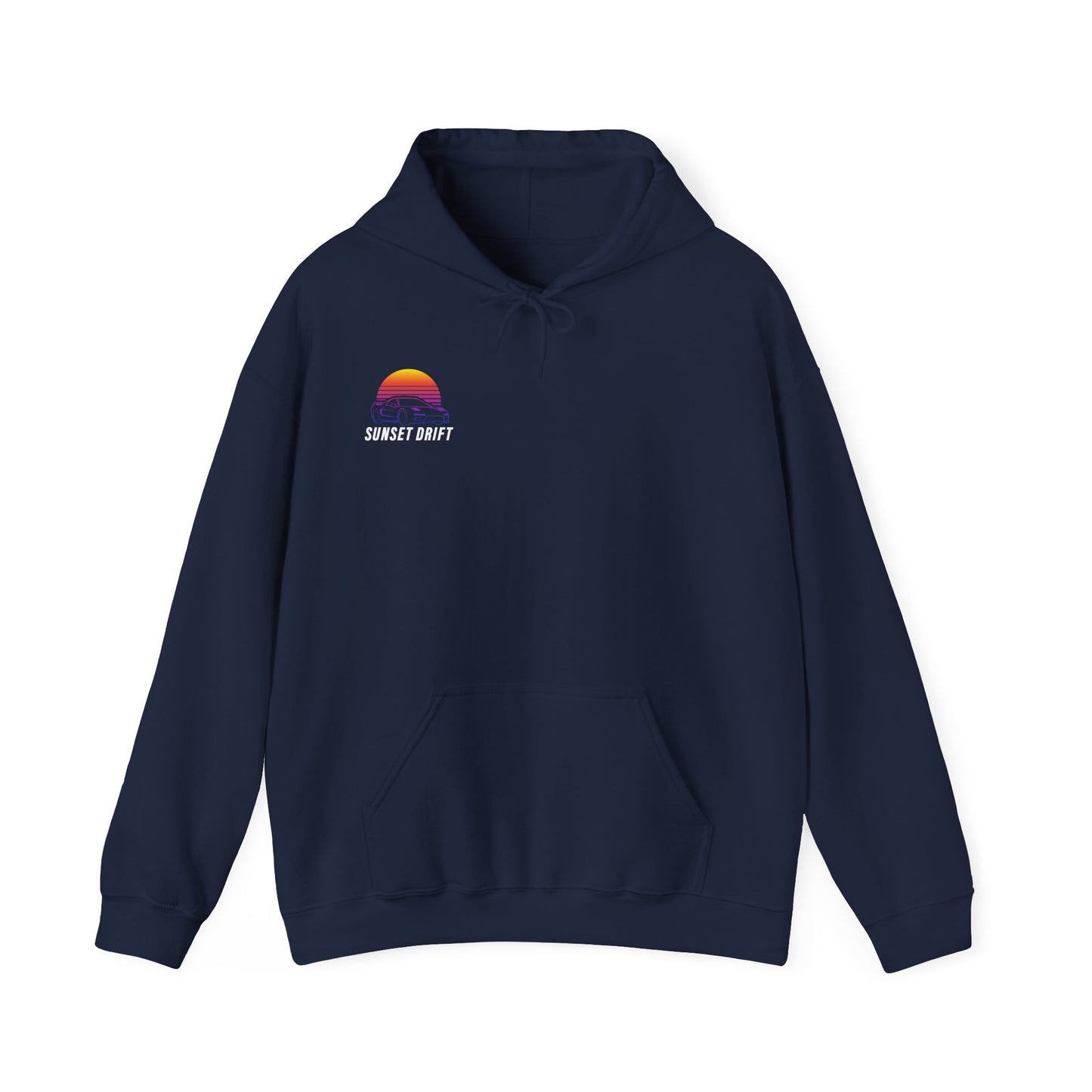Sunset Drift Rise and Shine 80s Synthwave Unisex Hoodie, Chill Vibe, Retro Aesthetic Jumper, Vintage Style Pullover, Neon Design Top